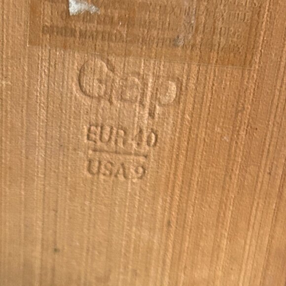 The Gap Brown Leather Heeled Booties Gold Zip 3.5” Block Heel Camel Chunky Boots - Picture 6 of 6